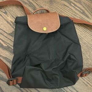 Longchamp black mini backpack